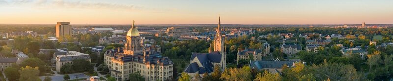 Notre Dame Campus Sunrise Aerial