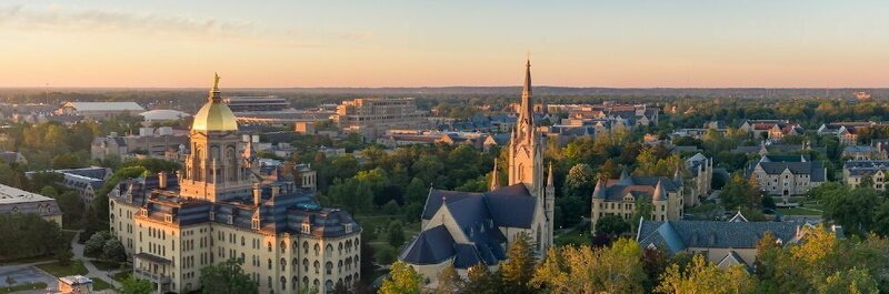 Notre Dame Campus Sunrise Aerial
