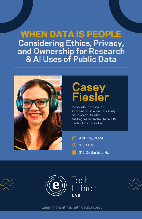 Poster for Casey Fiesler talk